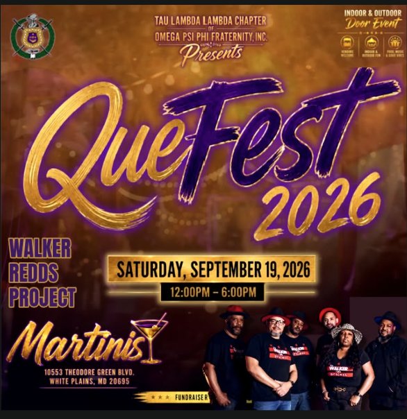 QueFest 2026 event flyer featuring Walker Redds Project