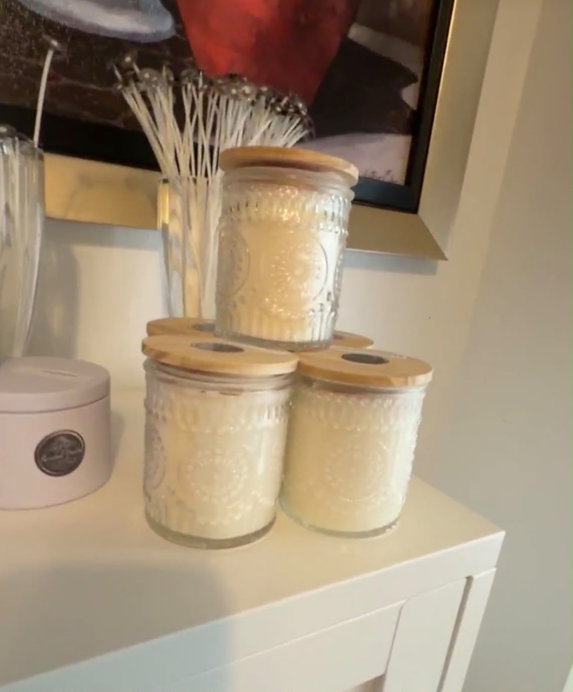 Lavender candle display