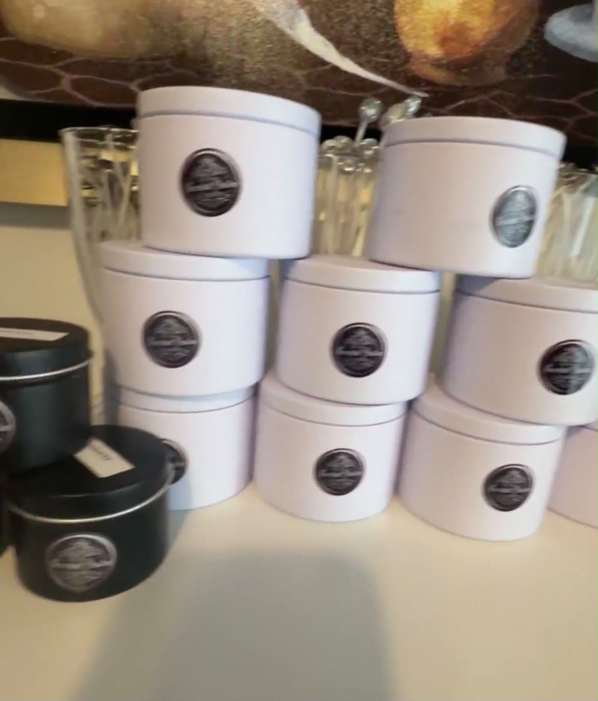 Fresh linen candle display
