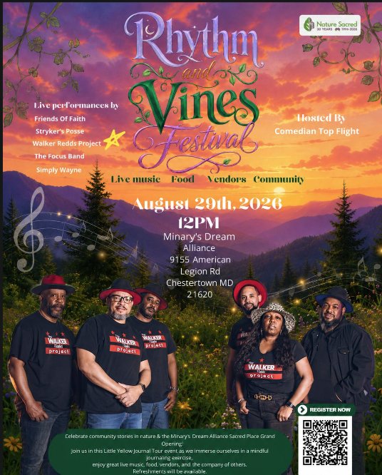 Rhythm and Vines Festival flyer featuring Walker Redds Project